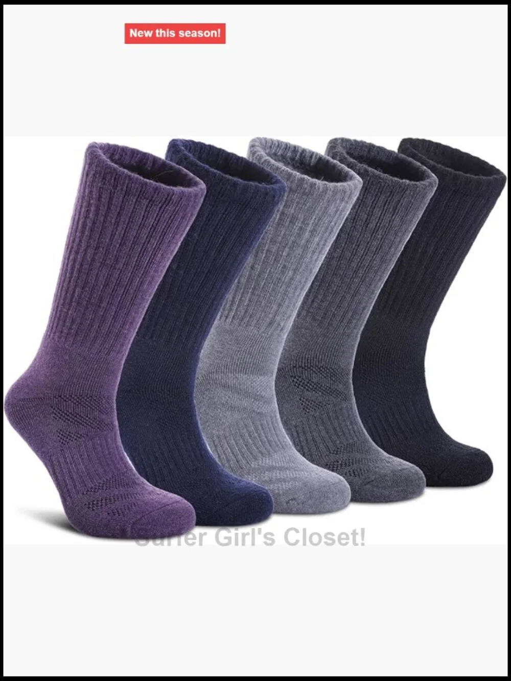 Merino Wool Hiking Socks Thermal Winter Thick Cushion Moisture Wicking Crew